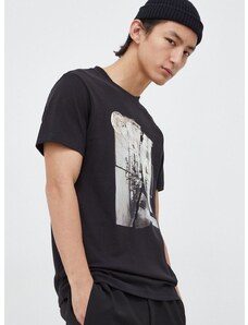 Bavlnené tričko G-Star Raw pánsky, čierna farba, s potlačou
