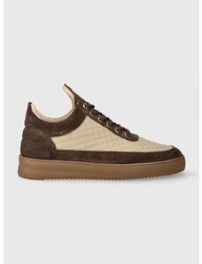 Kožené tenisky Filling Pieces Low Top Quilted hnedá farba, 10100151933