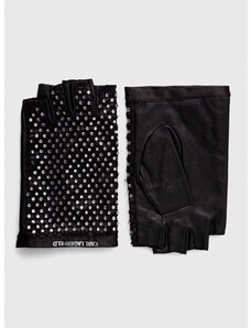 Rukavice bez prstov Karl Lagerfeld dámske, čierna farba