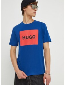 Bavlnené tričko HUGO s potlačou,50467952