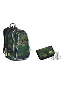 TOPGAL - školské tašky, batohy a sety TOPGAL - SmallSet-LYNN21018 - stratégia školského úspechu - vojenský maskáčový set pre malých generálov vedomostí