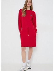 Šaty Karl Lagerfeld červená farba, mini, rovný strih