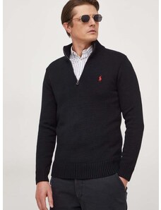 Bavlnený sveter Polo Ralph Lauren čierna farba, teplý, 710859939