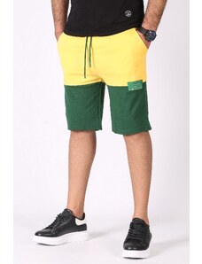 Madmext Color Block Yellow Casual Shorts