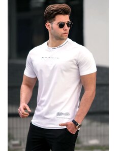 Madmext White Men's Printed T-Shirt 5258