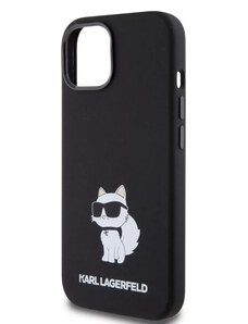 iPhone 15 Karl Lagerfeld Liquid Silicone Choupette NFT Case čierna KLHCP15SSNCHBCK