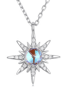 Ligot Strieborný náhrdelník hviezda s mesačným kameňom