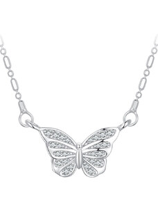 Ligot Strieborný náhrdelník motýľ