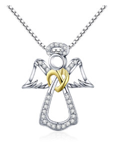 Ligot Strieborný náhrdelník anjel so srdcom