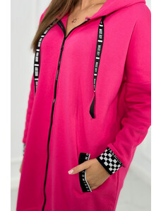 K-Fashion Mikina s kapucňou na zips fuchsie