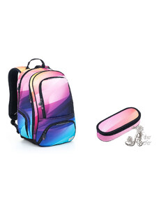 TOPGAL - školské tašky, batohy a sety TOPGAL - študentský set - SURI22028 - DÚHA - pestrosť dúhy - s múdrosťou ružovej, kreativitou fialovej a odvahou modrej