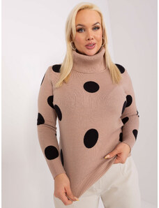 Fashionhunters Dark beige viscose sweater in a larger size