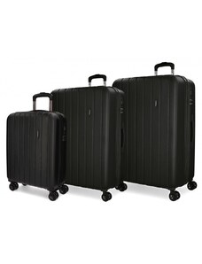 JOUMMA BAGS MOVOM Wood Black, Sada luxusných ABS cestovných kufrov, 75cm/65cm/55cm, 5319461