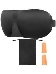 ISO Maska na spanie 3D + špunty do uší čierna