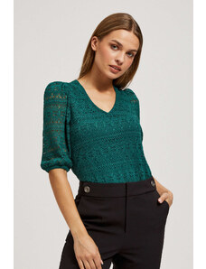 Moodo Lace blouse with puff sleeves