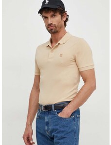 Polo tričko Calvin Klein Jeans pánsky,béžová farba,jednofarebný,J30J325269