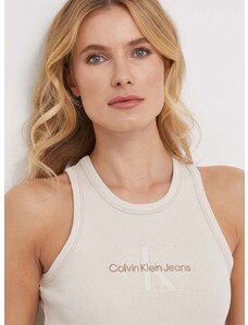 Top Calvin Klein Jeans dámsky, béžová farba, J20J222975