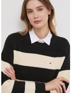 Bavlnený sveter Tommy Hilfiger čierna farba,teplý,WW0WW40751
