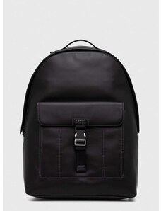Kožený ruksak Tommy Hilfiger pánsky, čierna farba, veľký, jednofarebný, AM0AM11823