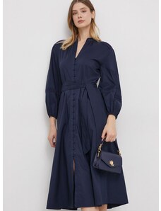Šaty Lauren Ralph Lauren tmavomodrá farba,maxi,áčkový strih,250925450