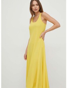 Šaty Lauren Ralph Lauren žltá farba,midi,priliehavá,200937446
