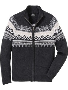 bonprix Pletený sveter s nórskym vzorom, farba šedá