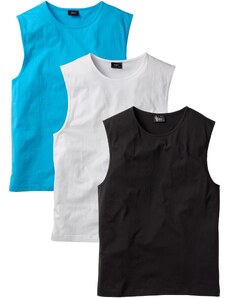 bonprix Tričko bez rukávov (3 ks), farba biela