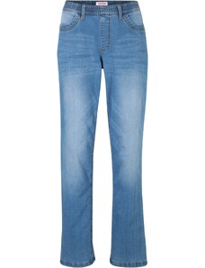 bonprix Termo džínsy s elastickým pásom, farba modrá