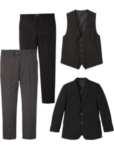 bonprix 4-dielny oblek: sako, vesta, 2 nohavice, farba čierna, rozm. 50
