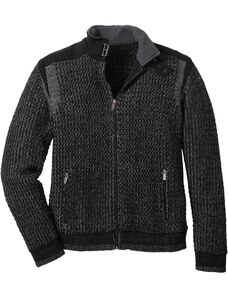 bonprix Pletený sveter so štruktúrovým vzorom, farba čierna, rozm. 64/66 (3XL)