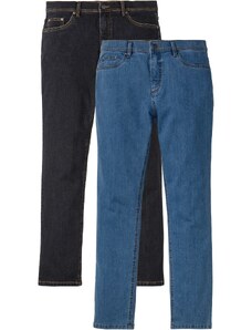 bonprix Strečové džínsy Regular Fit, rovné (2 ks) s recyklovaným polyesterom, farba modrá