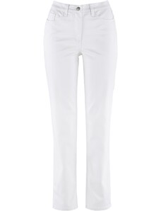 bonprix Rovné džínsy, stredná výška pásu, strečové, farba biela