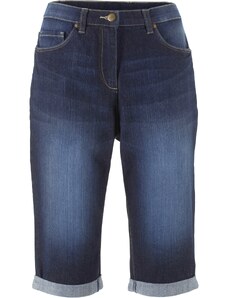 bonprix Strečové džínsové bermudy s komfortným pásom, farba modrá, rozm. 38