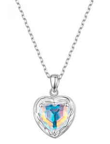 GRACE Silver Jewellery Stříbrný náhrdelník Duhové srdce - stříbro 925/1000
