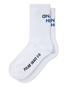 POLAR Skate Co. Biele ponožky OLAR SKATE CO. GNARLY HUH! SOCKS WHITE/BLUE