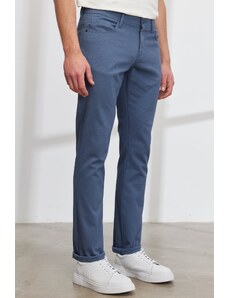 ALTINYILDIZ CLASSICS Men's Petrol Slim Fit Slim Fit 5 Pockets Dobby Flexible Trousers.