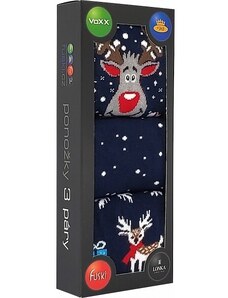 Voxx DEBOX farebné vianočné ponožky Lonka - RUDOLF