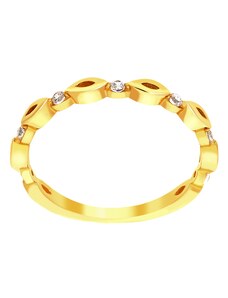 iBrill Zlatý dámsky prsteň s krištáľmi - 50.5