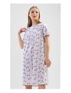 Vienetta Dámska nočná košeľa s krátkym rukávom Monika, farba růžová, 100% bavlna