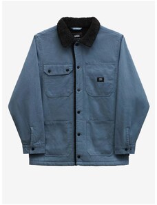 Men's blue denim shirt jacket with faux fur VANS Sherpa - Men