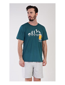 Gazzaz Pánske pyžamo šortky Filip, farba tmavě zelená, 70% bavlna 30% polyester