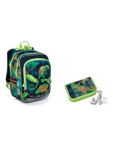TOPGAL - školské tašky, batohy a sety TOPGAL - SmallSet-ENDY22055 - chameloónova múdrosť - školský set pre chlapcov s farebným chameleónom v srdci učenia