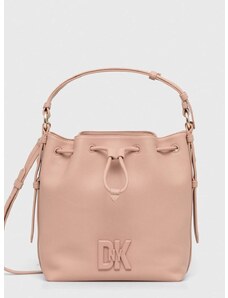 Kožená kabelka Dkny ružová farba, R41JKC55