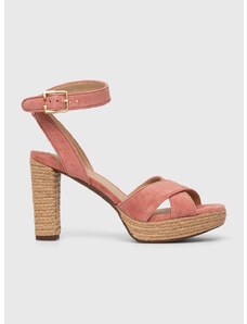 Semišové sandále Lauren Ralph Lauren Sasha ružová farba, 802925000000