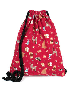 Detský batoh so zvieratkami červený