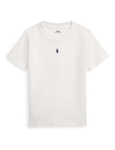 Detské bavlnené tričko Polo Ralph Lauren biela farba, jednofarebný