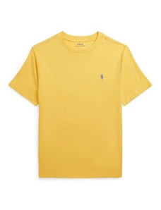 Detské bavlnené tričko Polo Ralph Lauren žltá farba, jednofarebný
