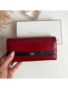 Dámska lakovaná kožená peňaženka GROSSO GS-H20-2-RS-red
