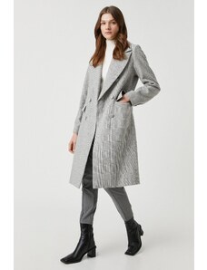 Koton Dámsky šedý kockovaný kabát
