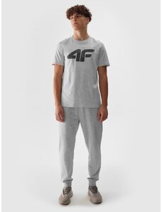 4F Pánske teplákové nohavice typu jogger - šedé
